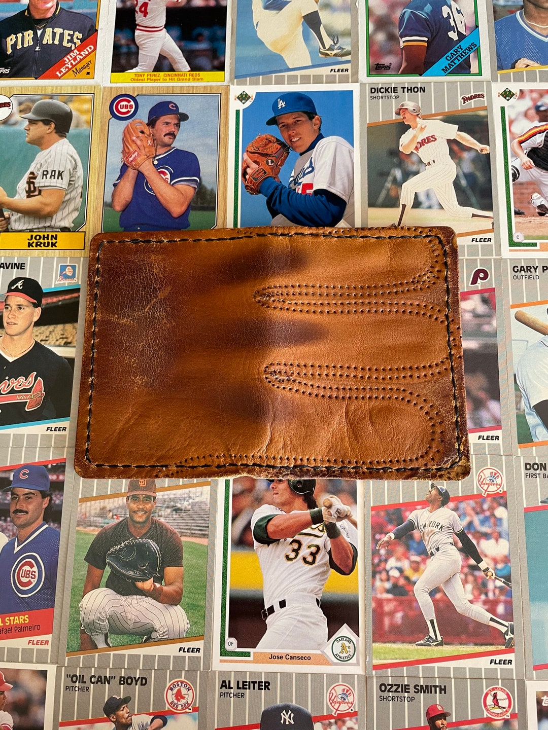 Baseball Bifold Wallet Vintage Catchers Glove Etsy