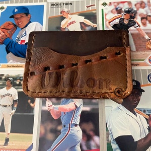 Cartera de béisbol de 3 bolsillos - Guante de béisbol Vintage Wilson