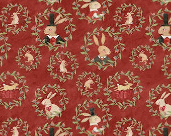 Hop Hop Hooray by Teresa Kogut Bunny Wreaths Red #C14272R-RED