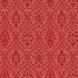 Golden Era by Paula Barnes Red Damask  #R220640-RED