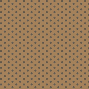 May include: A seamless pattern of small dark brown circles on a light brown background.