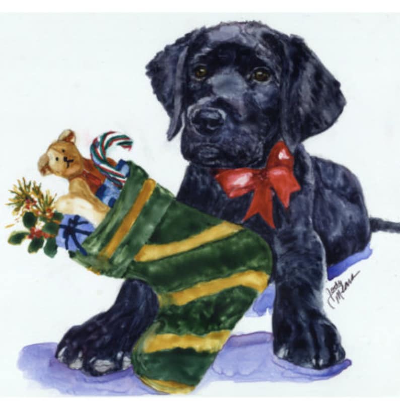 Black Lab Holiday Cards Lab Christmas Cards Holiday Black Etsy