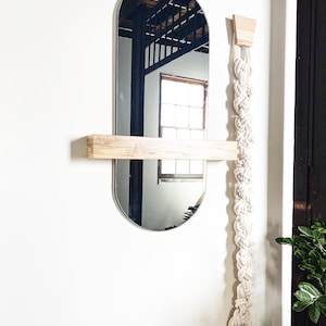 Racetrack Full-length Aria mirror with Legato Floating Ledge-Modern Mirror Concept-Long Mirror-Floating Shelf image 4