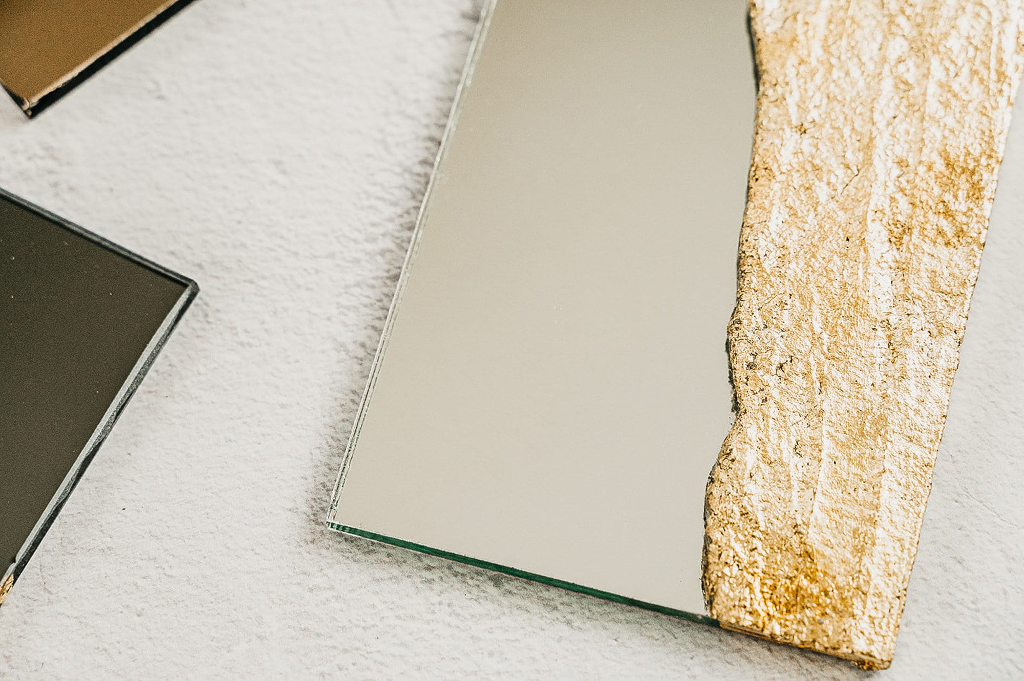 Textured Square Mirror, Abstract Wall Decor, Modern Tinted Glass Mirror ...