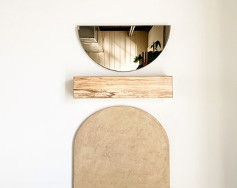 Totem "Coda" half circle mirror Boho Mirror, Half-Moon Mirror, Tinted mirror, Modern Mirror