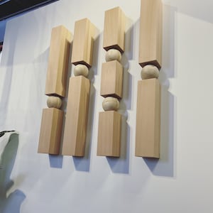 Wood Sculpture MonolithModern Wallart, Geometric Wood Wall Art, Wood Balls image 2