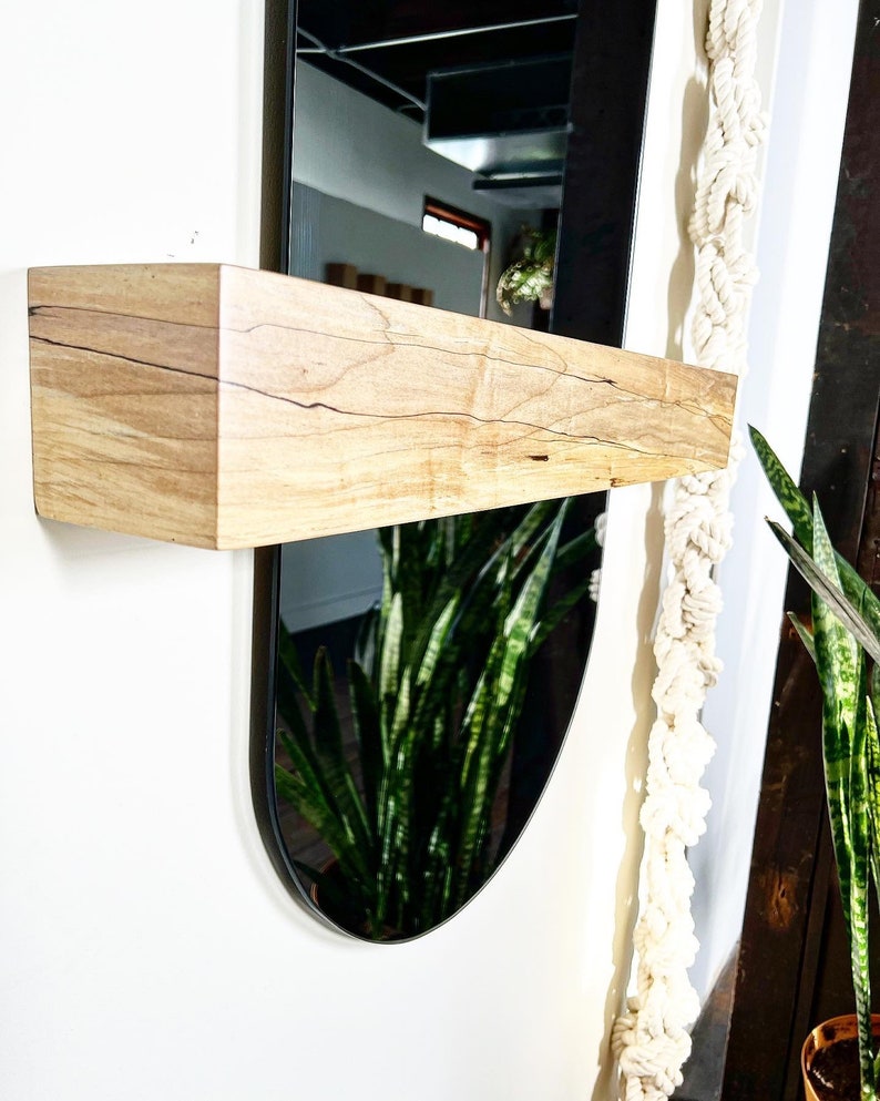 Racetrack Full-length Aria mirror with Legato Floating Ledge-Modern Mirror Concept-Long Mirror-Floating Shelf image 5