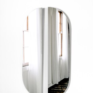 Clear Racetrack REFRACT Full-Length Mirror Reflected Set, Tinted Mirror, Tribal Mirror, Modern Texture Mirror image 2