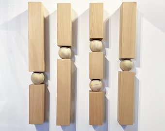 Escultura de madera "Monolito"-Wallart moderno, arte geométrico de la pared de madera, bolas de madera