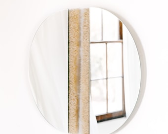 Raffia Circle -"Native Collection" Standard Size Mirror, Modern Mirror, Tribal Mirror