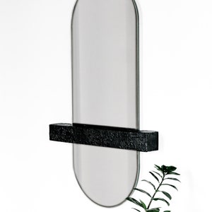 Racetrack Full-length Aria mirror with Legato Floating Ledge-Modern Mirror Concept-Long Mirror-Floating Shelf image 9