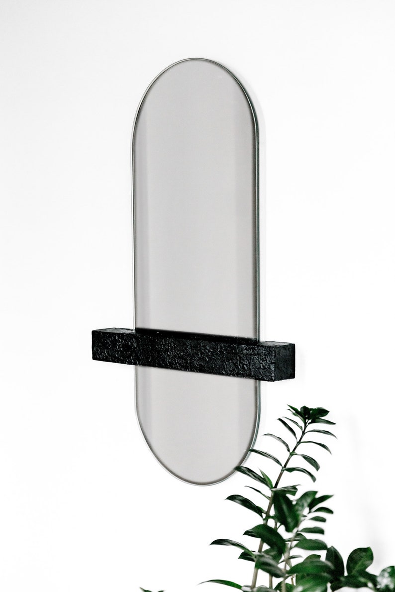 Racetrack Full-length Aria mirror with Legato Floating Ledge-Modern Mirror Concept-Long Mirror-Floating Shelf image 9
