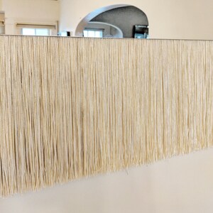 Half-Circle Fringe Mirror: Aria-Solo Straight Large NO ACCENT BAR-Boho Mirror, Half-Moon Mirror, Macrame Mirror, Modern Mirror image 4