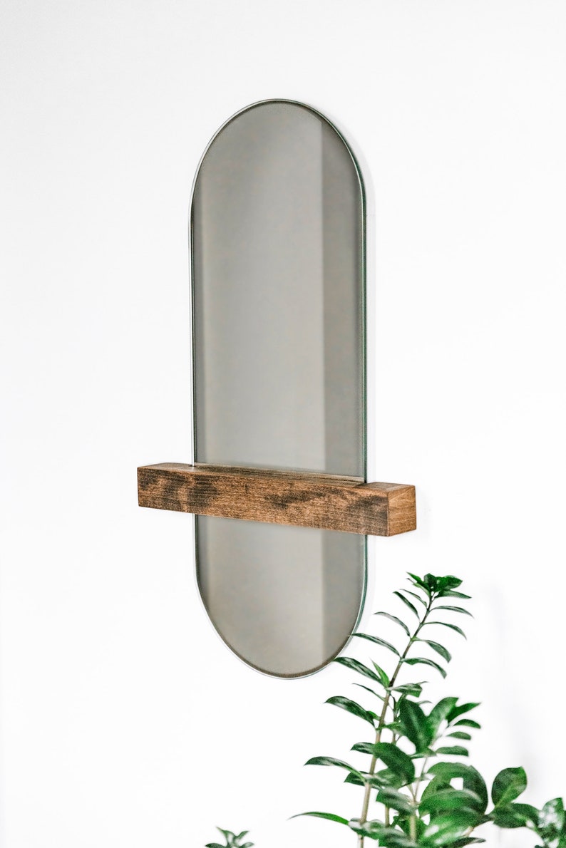 Racetrack Full-length Aria mirror with Legato Floating Ledge-Modern Mirror Concept-Long Mirror-Floating Shelf image 8