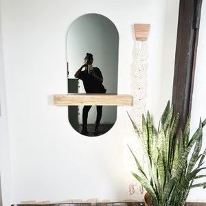 Racetrack Full-length Aria mirror with Legato Floating Ledge-Modern Mirror Concept-Long Mirror-Floating Shelf image 3