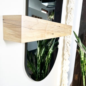 Racetrack Full-length Aria mirror with Legato Floating Ledge-Modern Mirror Concept-Long Mirror-Floating Shelf image 2