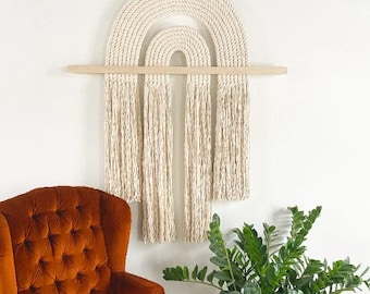 STRAIGHT ends “Kimono"-Textile Fiber Knot Art, Fringe Scandi Style, Bohemian Accent, Rope Art