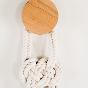 Fiber Art &quot;Scala&quot; (Small)-Macrame Wall Hanging, Textile Fiber Knot Art, Fringe Scandi Style, Bohemian Accent, Macrame Rope Art