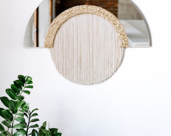 Aria "Aura" TEXTURED Modern Arched Mirror “Aura”-fringe mirror, entryway mirror, tinted mirror