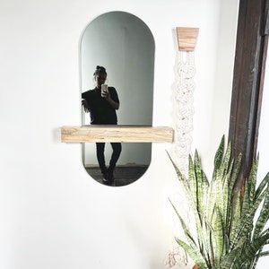 Racetrack Full-length Aria mirror with Legato Floating Ledge-Modern Mirror Concept-Long Mirror-Floating Shelf image 6