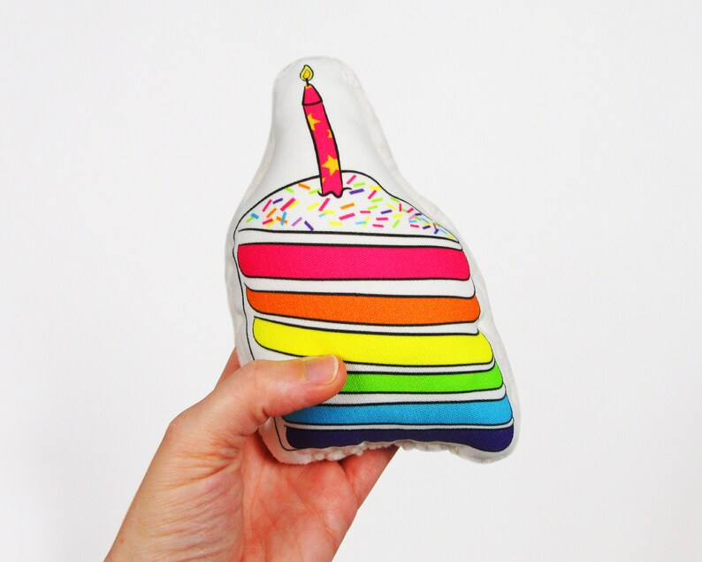 birthday cake plush dog toy