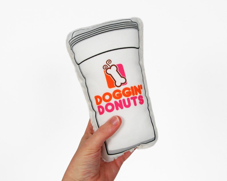 Coffee lover gift Funny dog toy Doggin/' Donuts dog toy Dunkin donuts gift Squeaker dog toy Dunkin Donuts cup Dunkin Donuts