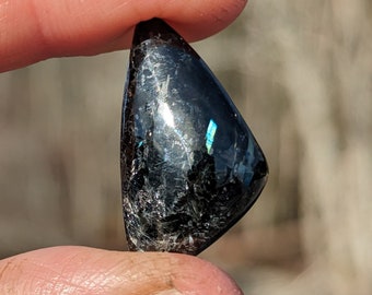 Nuummite  from Greenland, Hand carved genuine Nummite freeform cabochon for jewelry making or crystal collection