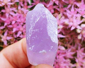 Kunzite raw crystal gemstone for pocket stone or altar space or crystal grid work, Pink Spudomene natural mineral piece