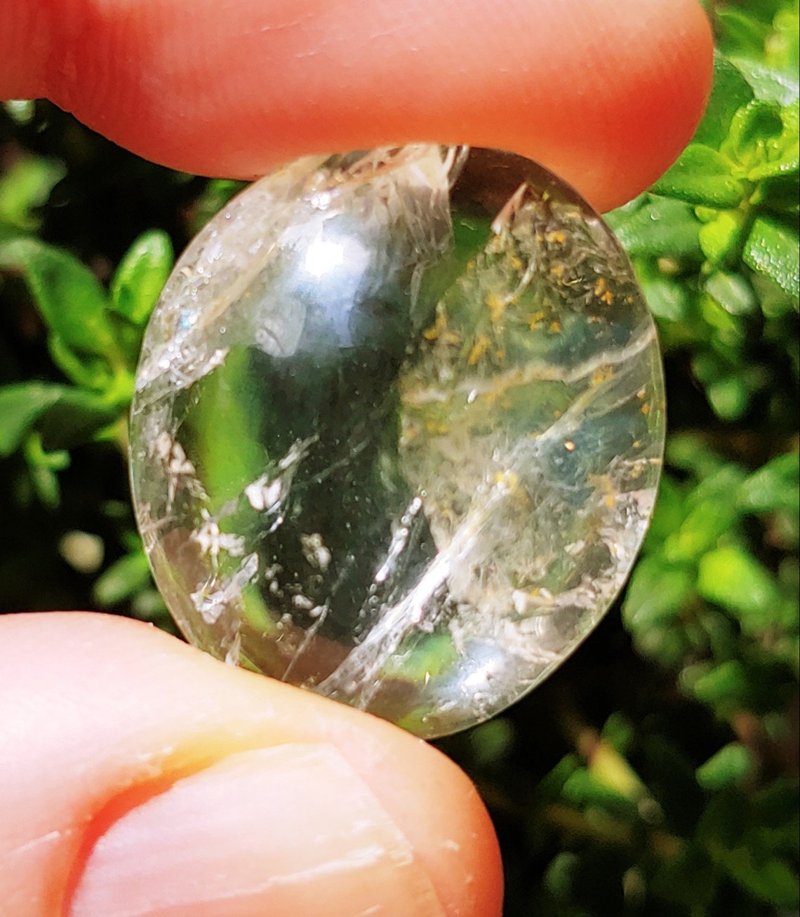 Clear Quartz crystal cabochon hand carved in Victoria BC Etsy