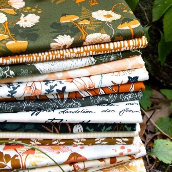 16 Wild Forgotten Fabric Fat Quarter Bundle, Art Gallery Fabrics by Bonnie Christine, 16 Fat Quarters, 100% Cotton Quilt Fabric