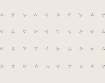 Sonata Fabric "Ink Light" for Art Gallery by Amy Sinibaldi, 100% Cotton Fabric, Black Dots on Cream
