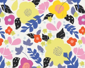 Bloemenstof 'Street Art Moon uit de Hear Comes the Fun-collectie van Sew Caroline by AGF