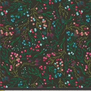 The Flower Society Fabric, &quot;Windswept Nocturnal&quot; for Art Gallery Fabrics by AGF Studio. 100% Cotton Fabric