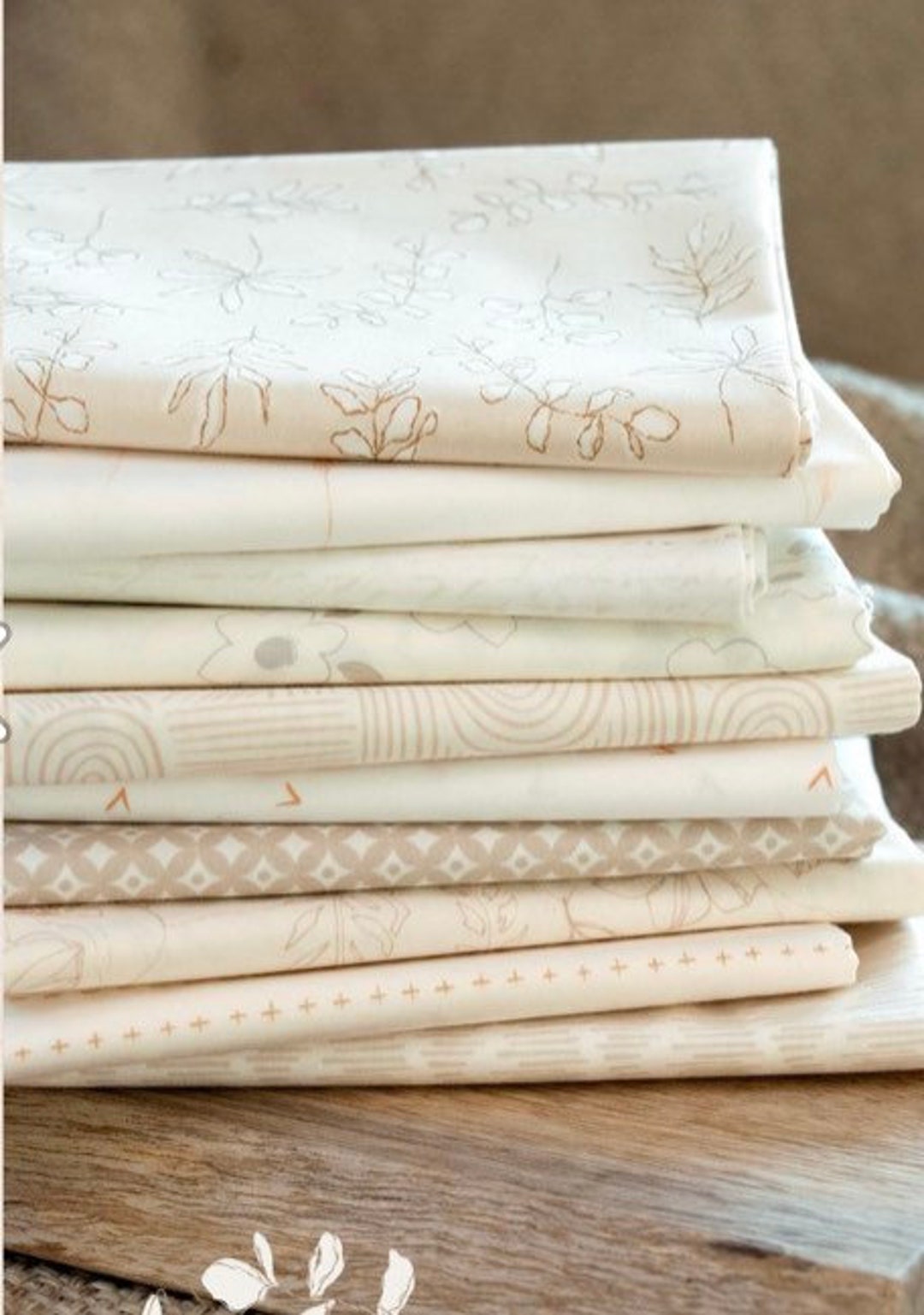 10 Pcs Soften & Volume Fabric Fat Quarter/half Yard Bundle for Art