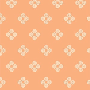 34&quot; Nectarine Fusion Fabric &quot;Droplet Petal Nectarine&quot; from Art Gallery by Pat Bravo, 100% Cotton Fabric