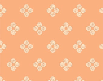 34" nectarinefusiestof "Droplet Petal Nectarine" van Art Gallery door Pat Bravo, 100% katoen