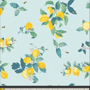 レモン生地「Limoni per Limoncello」、Capri 産、Katarina Roccella 作、Art Gallery Fabrics、100% プレミアムコットン。