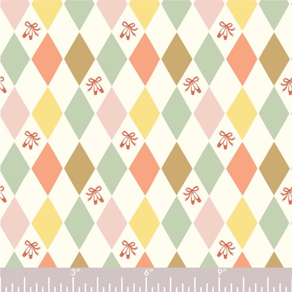 39" Organic Cotton Fabric, Birch, Organic Fabric, Birch, pirouette, harlequinade