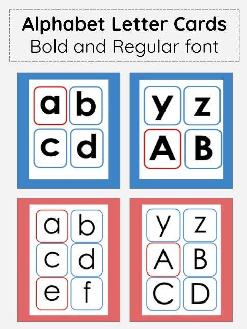 Printable Alphabet Letter Flashcards Regular and (Download Now) - Etsy