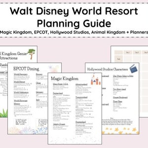 Florida Theme Park Planning Guide Printable - All Parks - Magic Kingdom, Animal Kingdom, EPCOT, Hollywood Studios - WDW