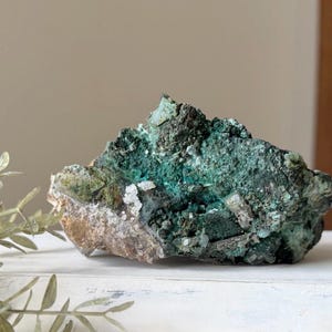 Tentadora Mine Chrysocolla on Quartz | Peruvian Copper Mineral Specimen | Botryoidal Chrysocolla Cluster | Collector Display Crystal