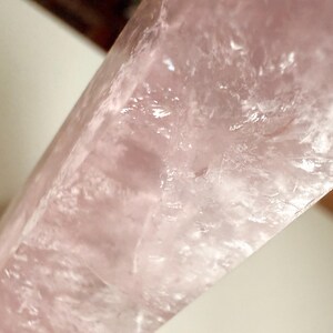 Rose Quartz and Moss Agate Tower on Rose Gold Stand | Polished Crystal Sculpture | Cottagecore Heirloom Decor image 10