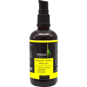 Feelia - Organic Tamanu Seed Oil - Cold Pressed, Great for Dry Skin, Ideal for Hair treatment, 100% Pure & Organic - 100ml