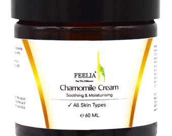 Feelia – Chamomile Cream, Soothing, Moisturizing, Useful in Treating Sensitive Skin & Can Comfort Itchy, Dry, Sore skin, All Skin Types