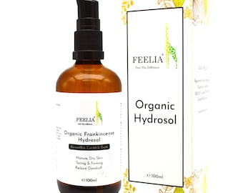 Feelia - Organic Frankincense Hydrosol Water, Steam Distilled, Pure Natural Toner, Mature, Dry Skin, Toning & Firming, Reduce Dandruff