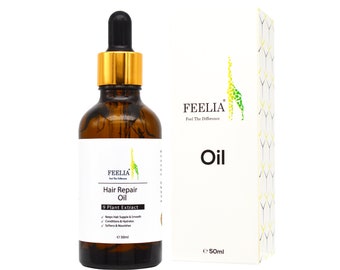 Feelia – Hair Repair Oil, With Argan, Avocado, Jojoba For Dry Damage Hair, Keeps Hair Supple and Smooth, Conditions and Hydrates, – 50ml