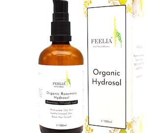 Feelia – Bio-Rosmarin-Hydrosolwasser, dampfdestilliert, reiner und natürlicher Toner, zu Akne neigende fettige Haut, beruhigt gereizte Haut