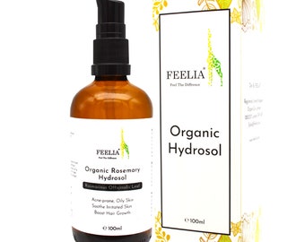 Feelia - Organic Rosemary Hydrosol Water, Steam Distilled, Pure & Natural Toner, Acne-Prone Oily Skin, Soothe Irritated Skin