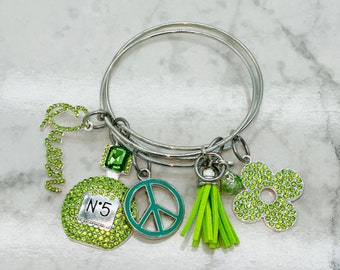 Apple Green Stainless Steel Boogie Bling Bangles.