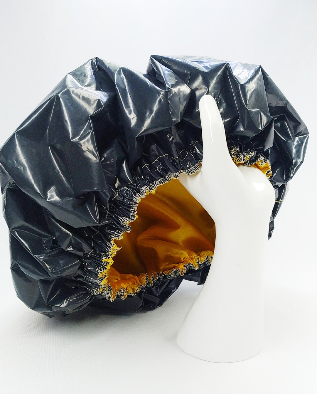 Discount Large Eva Shower Cap GOLD / Black Pure Satin Etsy UK